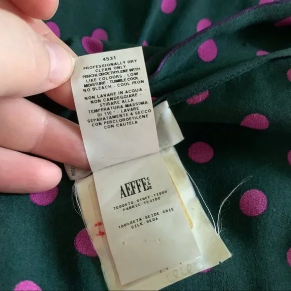 Rare Vintage Moschino Silk Polka Dot Retro Dress sz S - Picture 13 of 15